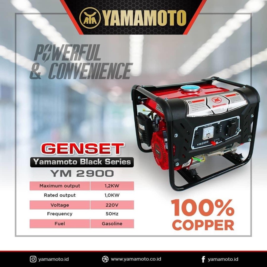 Yamamoto Generator Listrik Bensin 1000 Watt tipe YM 2900