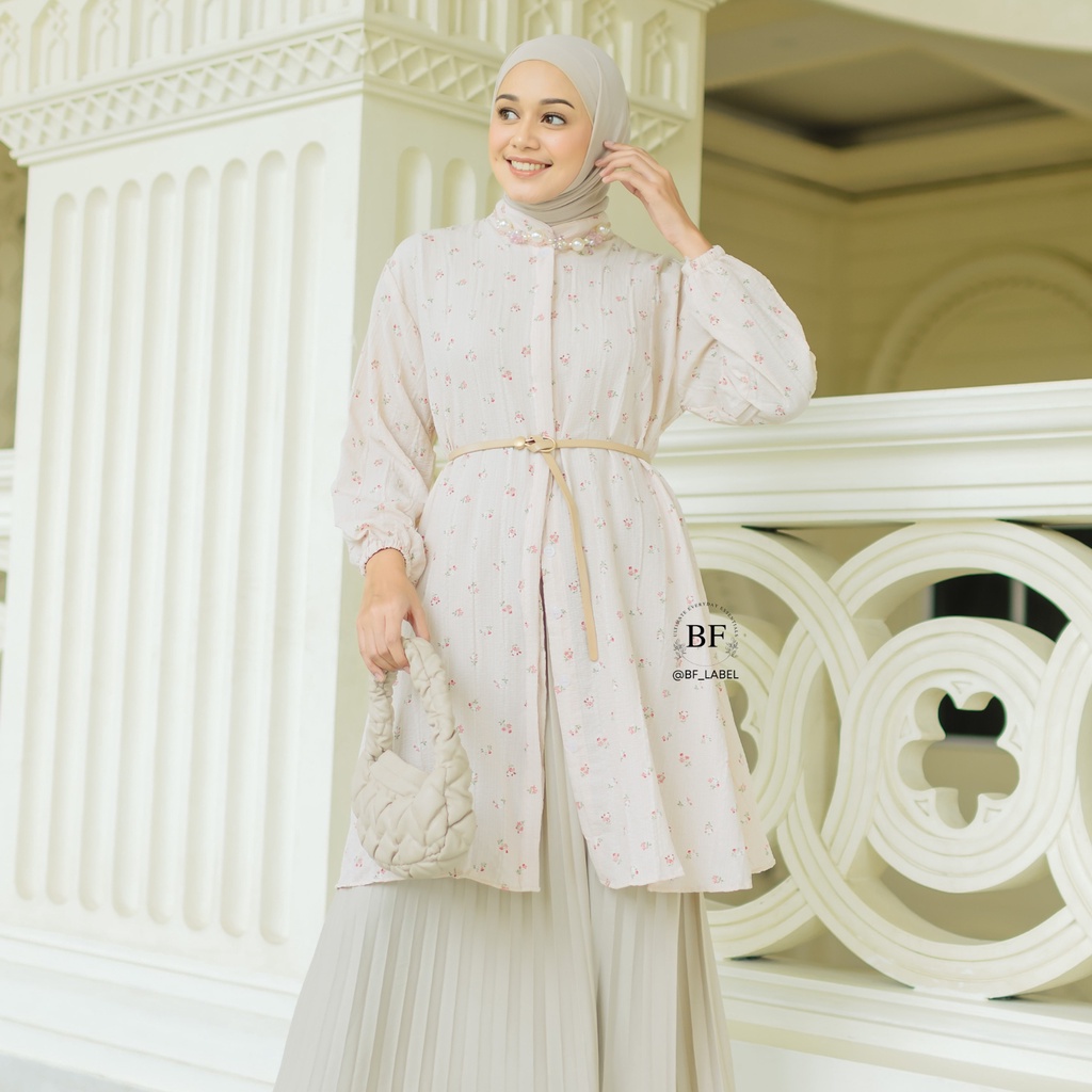 BF Label - AMAYA LONG TUNIC | Tunik Crinkle Motif panjang lebaran idul fitri