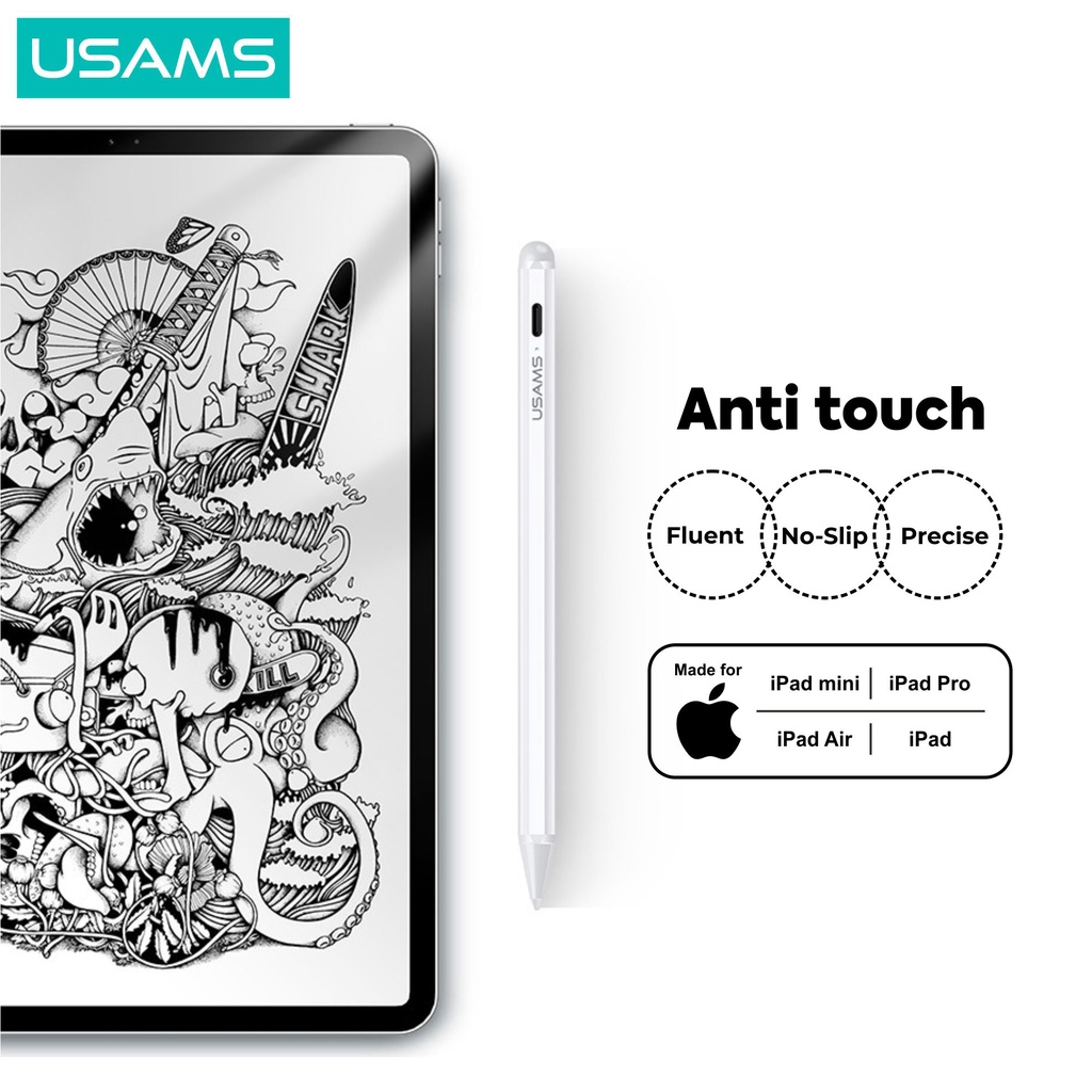 USAMS ZB135 Stylus Apple Pencil Palm Rejection For iPad Touch Screen Capacitive Stylus Pencil