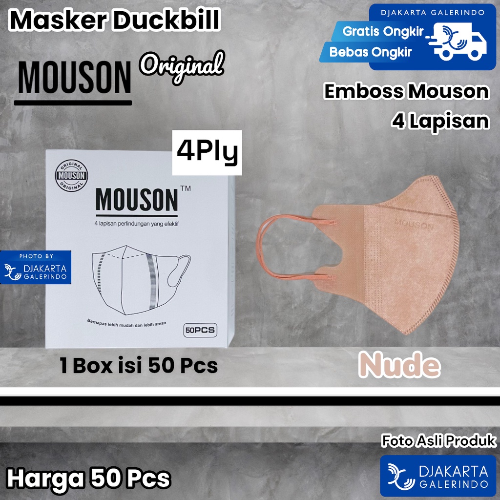 Masker Duckbill Mouson 4Ply Original isi 50 Pcs