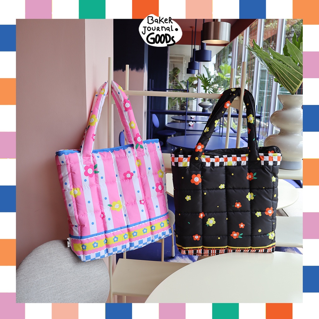 Puffy Totebag Jumbo / Tas Totebag Jumbo with Zipper / Diaper Bag / Tas Perlengkapan Bayi - By Baker Journal Goods