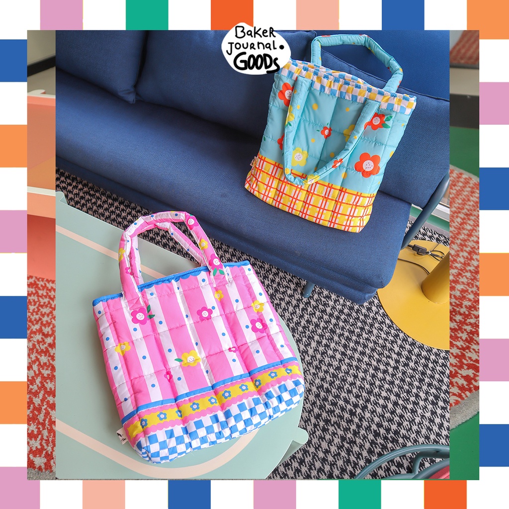 Puffy Totebag Jumbo / Tas Totebag Jumbo with Zipper / Diaper Bag / Tas Perlengkapan Bayi - By Baker Journal Goods