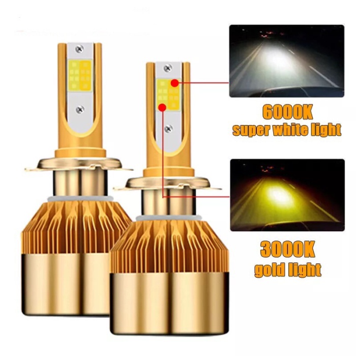 X-BRIGHT LAMPU DEPAN MOBIL LED 2 WARNA H8 H9 H11 HB3 HB4 H1 H7 2 PCS