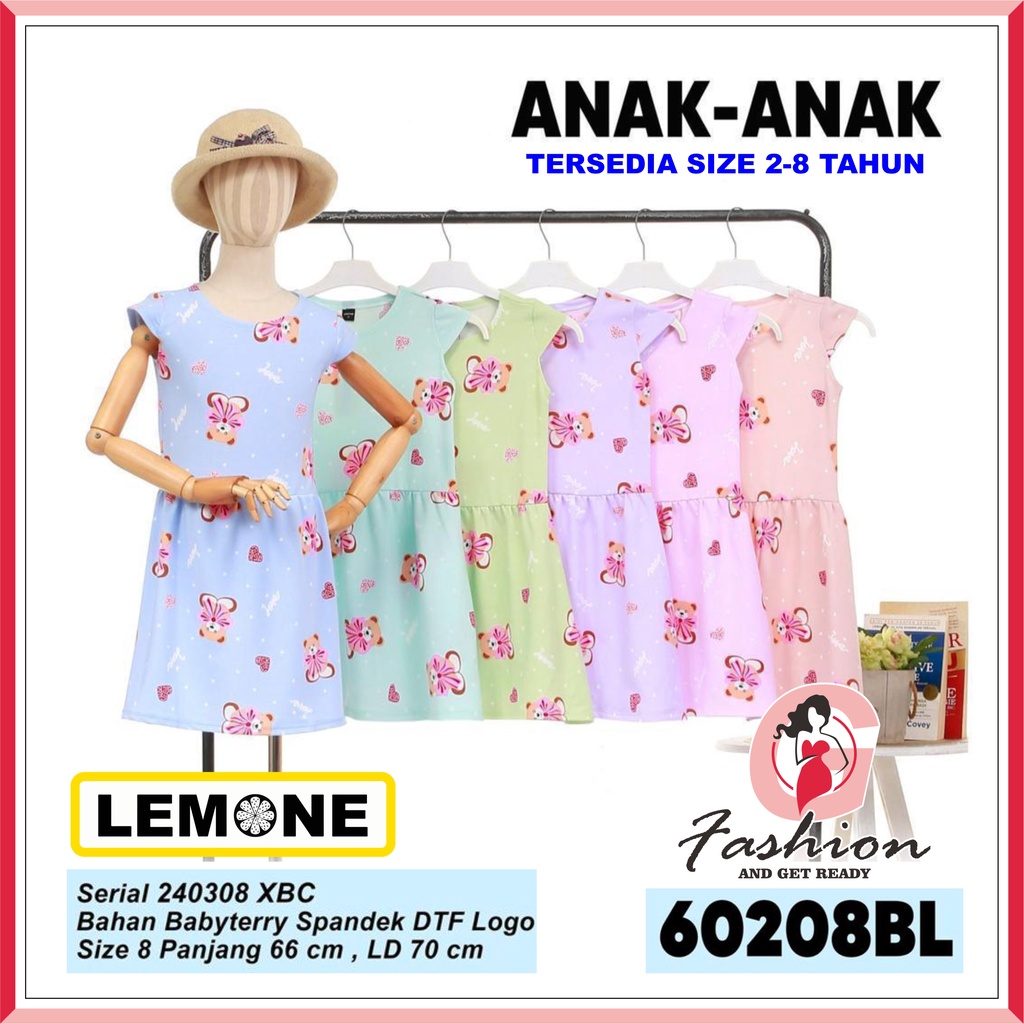 LEMONE KIDS D-602 MOTIF | DRESS ANAK BAHAN BABYTERY