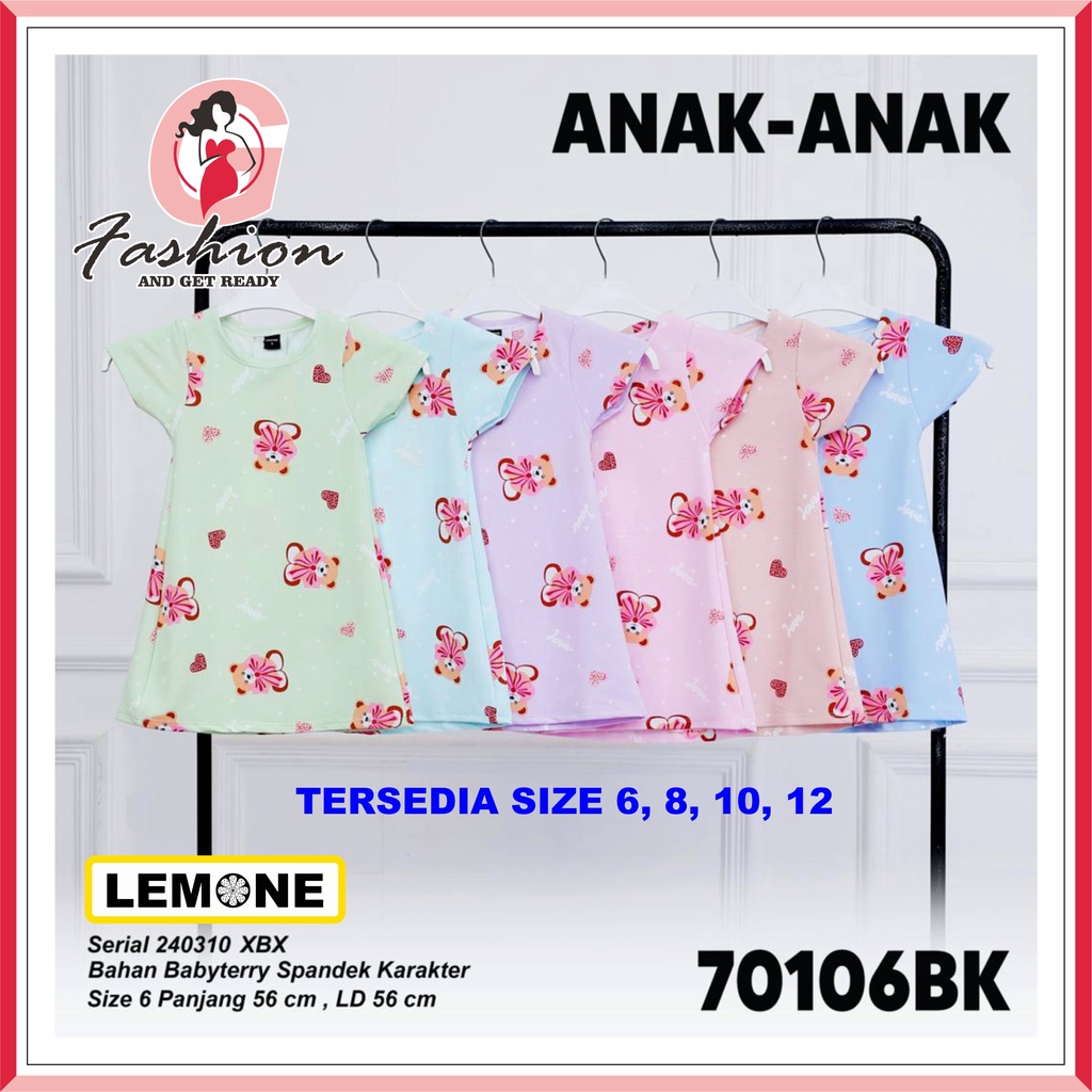 LEMONE KIDS D-701 MOTIF | DRESS ANAK BAHAN BABYTERY