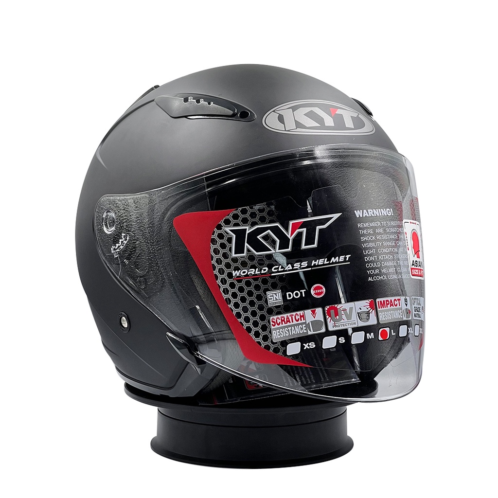 Helm KYT Galaxy Slide Flat R Solid Black Doff