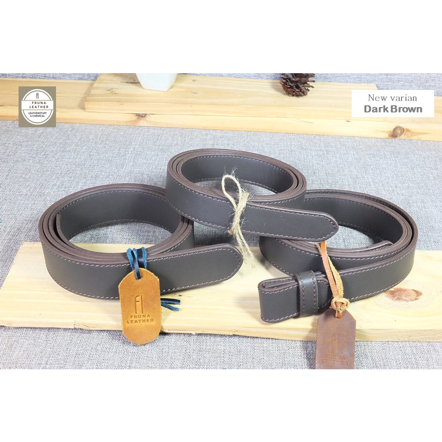 Tali Gesper Kulit Asli 2 Lapis Jahit Pinggir