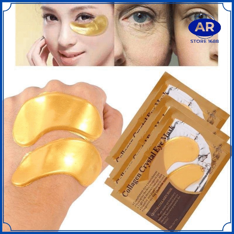 AR 1 PASANG Masker Mata COLLAGEN CRYSTAL GOLD EYE BAG MASK EYEMASK Kantong Black Panda Anti Aging Wrinkle Emas