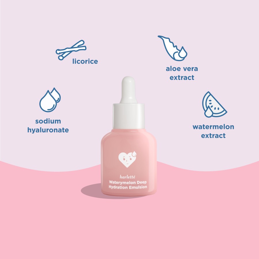 Harlette Waterymelon Deep Hydration Emulsion 30 ML | Dry, Dehydrated, Combination, Oily, Acne Prone Skin