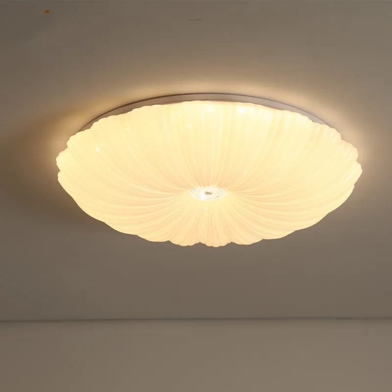 Lampu hias tempel plafon motif kerang WHITE SHELL 3 cahaya LED 40 watt size 50 cm ceiling minimalis 