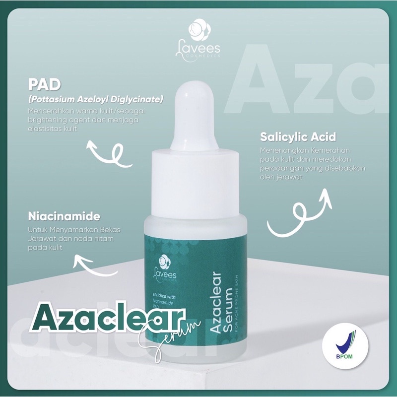 Lavees Skincare Serum Acne Penghilang Bekas Jerawat Azaclear bpom laves skin care flek kulit memband