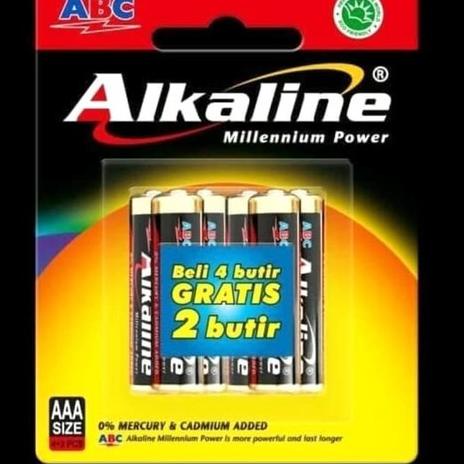 TERBARU  Baterai Alkaline ABC AAA A3 Kecil Isi 6 Batre Battery ABC Batere AAA