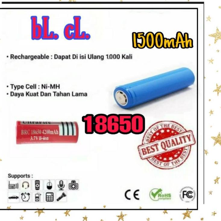 TERMURAH Baterai lithium-ion 1500Mah 18650
