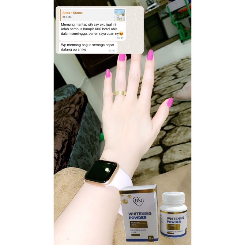 BEST SELLER New Super Bubuk Pemutih BSG Whitening Powder Thailand Glutathione Collagen BSG Boss Skin