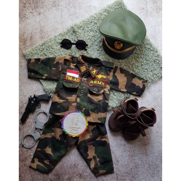 kostum tentara soldier newborn baby boy photoprops