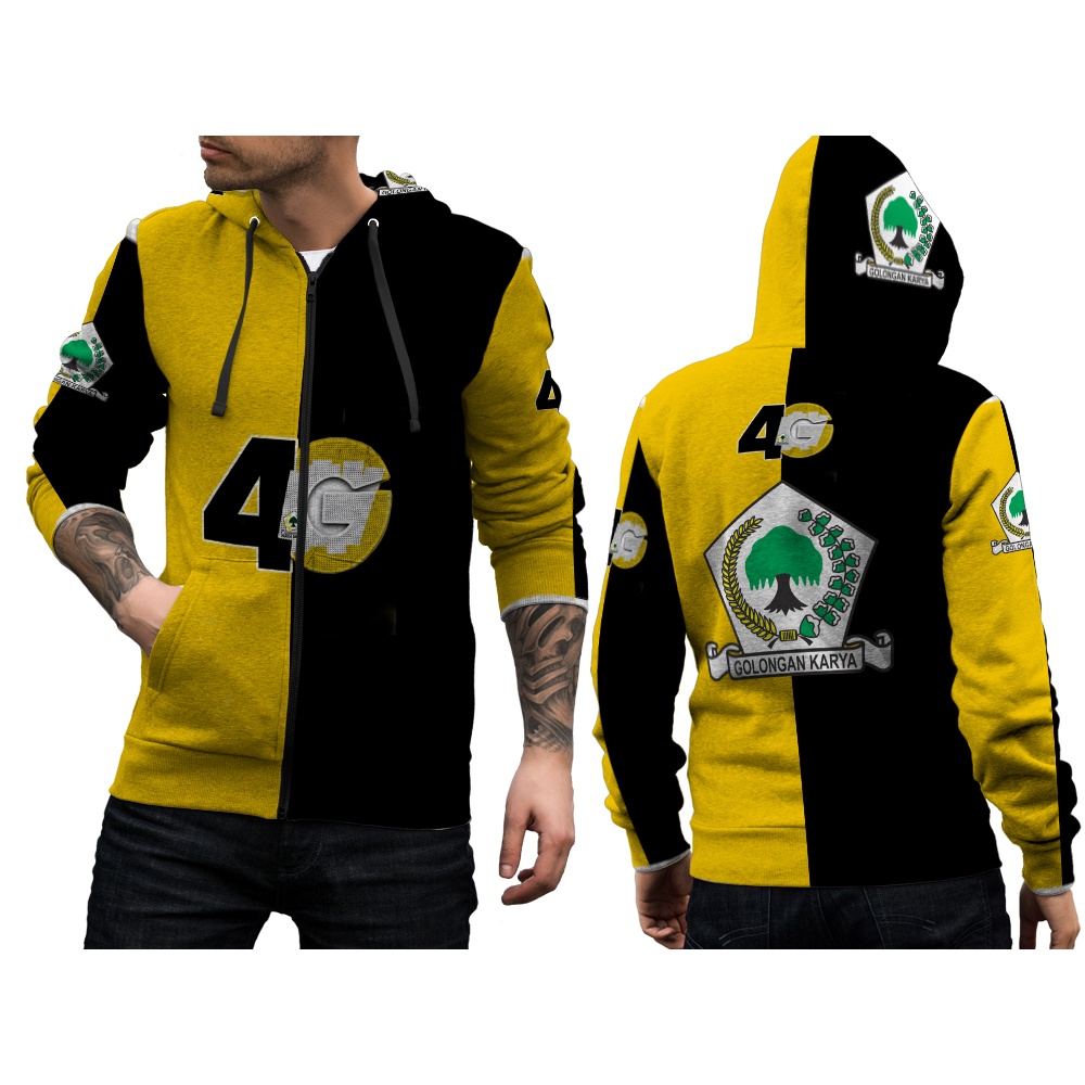 Jaket GOLKAR / Jaket Hoodie Partai Golkar / Jaket Zipper Hoodie Partai Golkar Golongan Karya