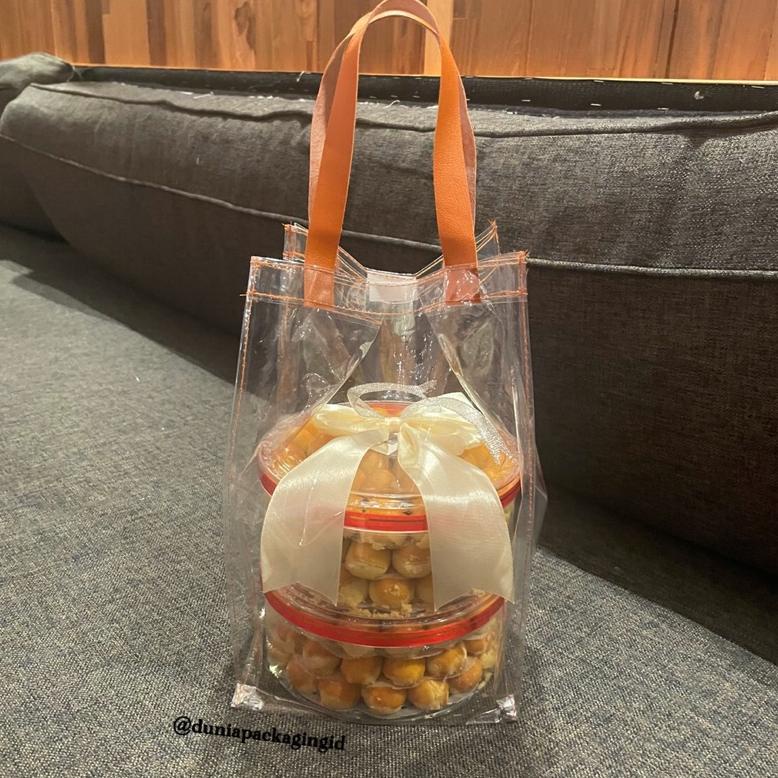 Tas Hampers Kue Kering Muat 2 / 3 Toples 500Gram Toples Diameter 14Cm High Quality Tas Mika Toples K