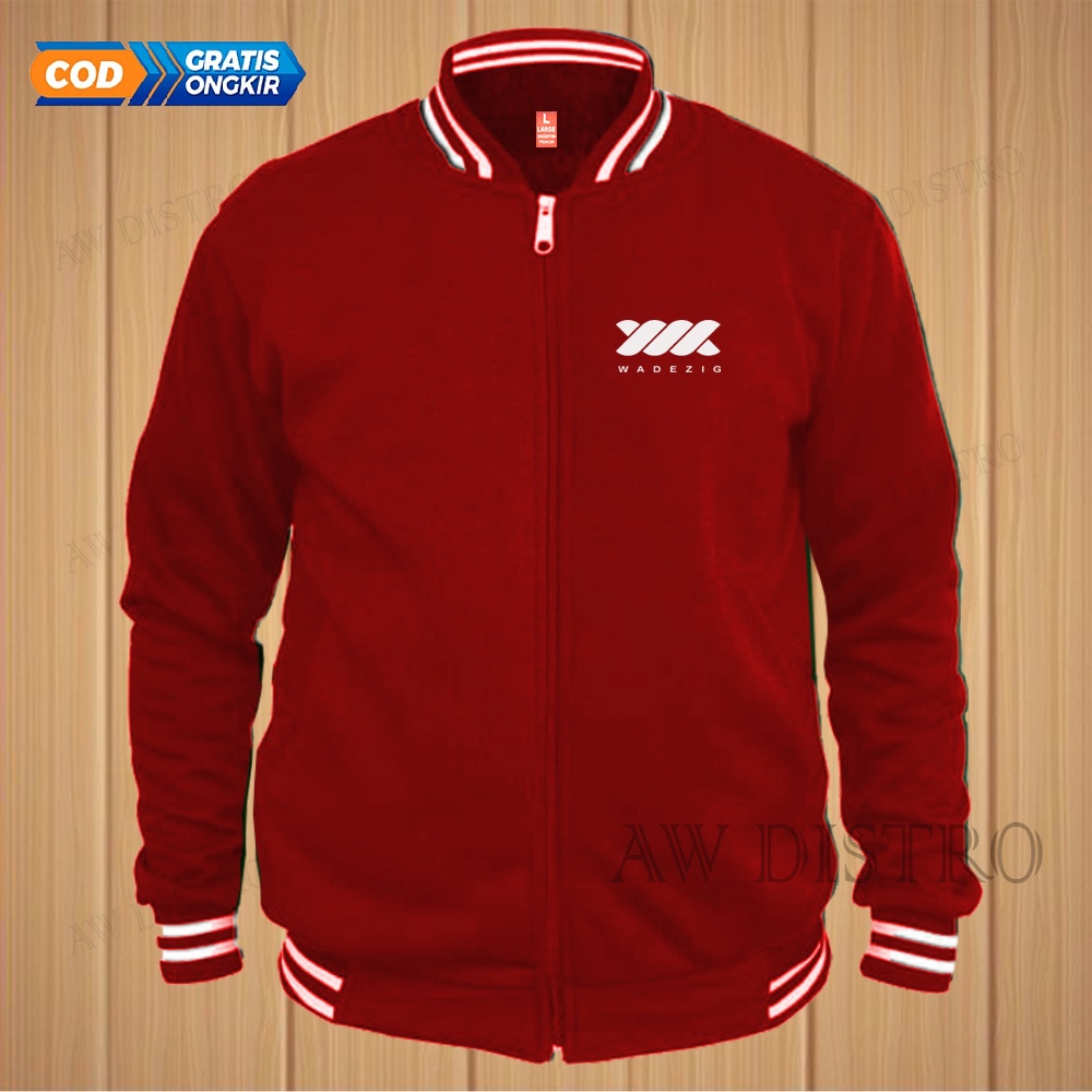 COD Jaket Baseball Varsity Distro WDG Text Putih Premium Quality