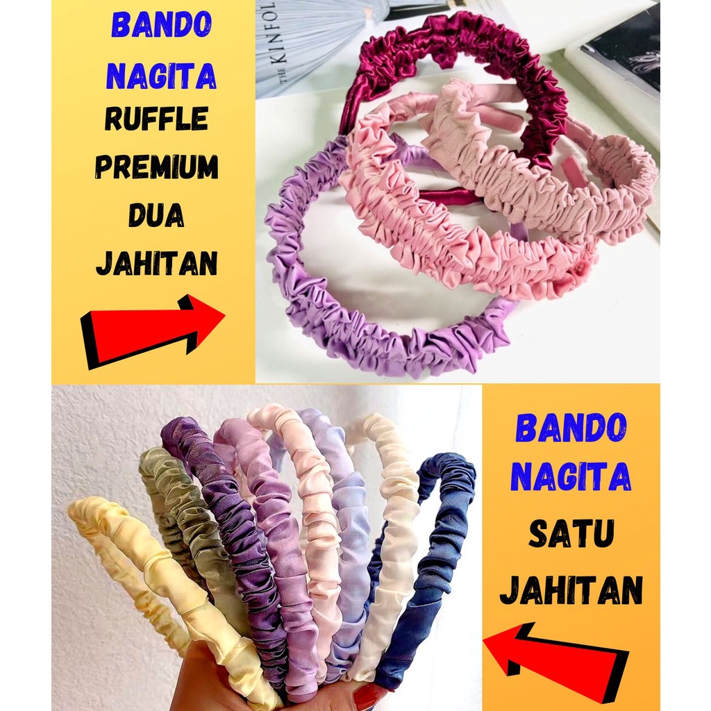 Bando Nagita Slavina Merah putih Bandana Scrunchie Nagita Bondu Nagita Korea Kekinian
