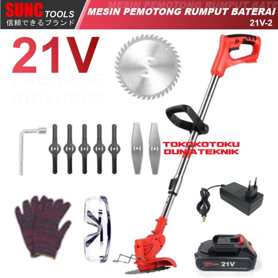 SUNC Mesin Potong Rumput Baterai 21v Grass Trimmer Cordless 21V-2