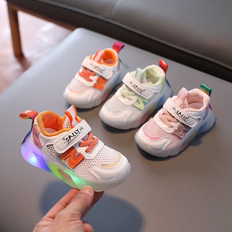Sneaker Sepatu Led Anak Perempuan Laki Laki Import Size 21-25 / Free Dus