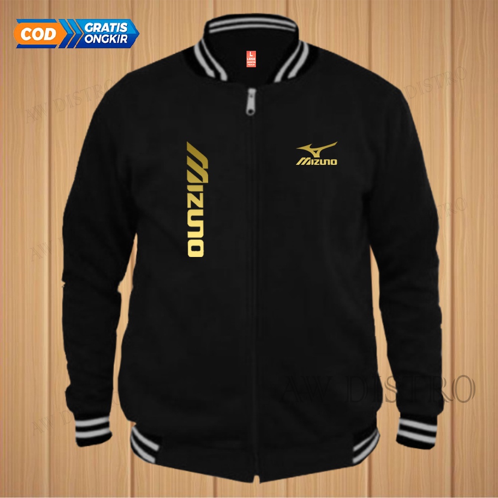 COD Jaket Baseball Varsity Distro Mizuno Kirka Text Gold Premium Quality