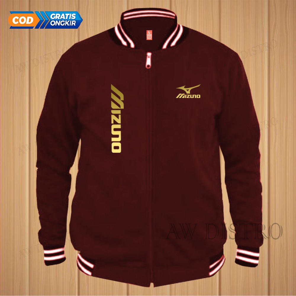 COD Jaket Baseball Varsity Distro Mizuno Kirka Text Gold Premium Quality