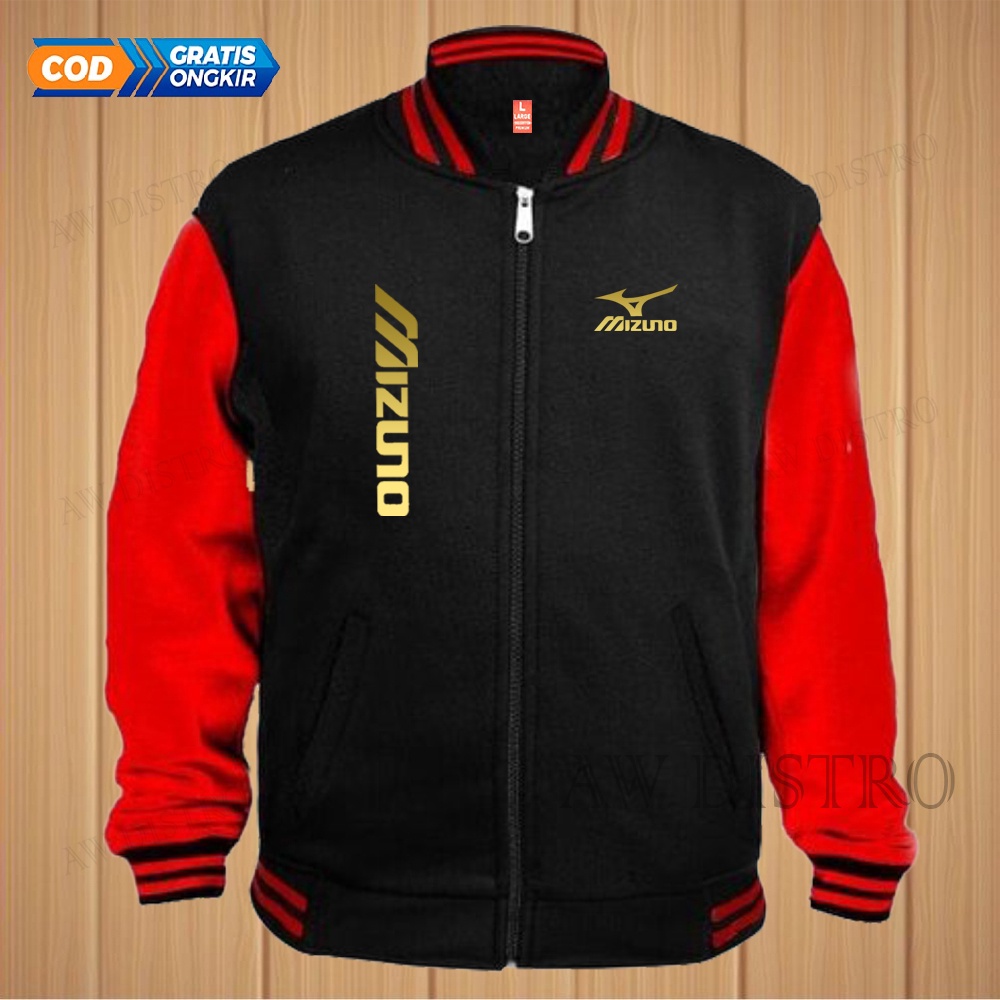 COD Jaket Baseball Varsity Distro Mizuno Kirka Text Gold Premium Quality