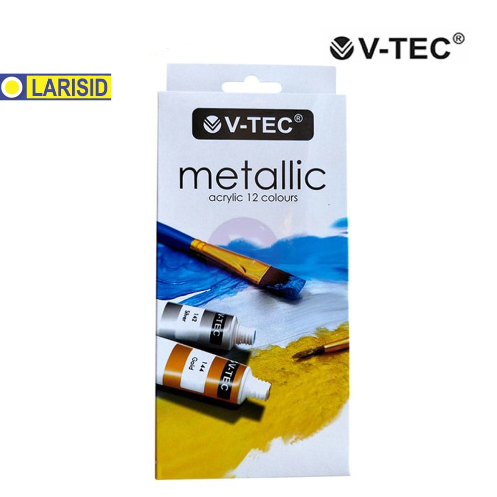 

V-Tec Metallic Acrylic Set 12 Colour 6Ml