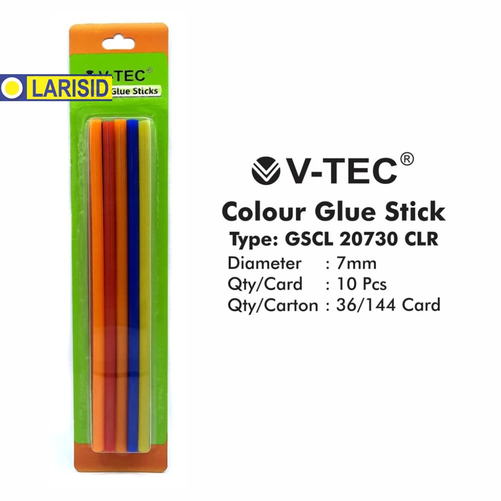 

1 Pak Isi 10 Warna Lem Tembak Lem Bakar Kecil V-Tec Glue Stick Type Gscl 20730 Clr