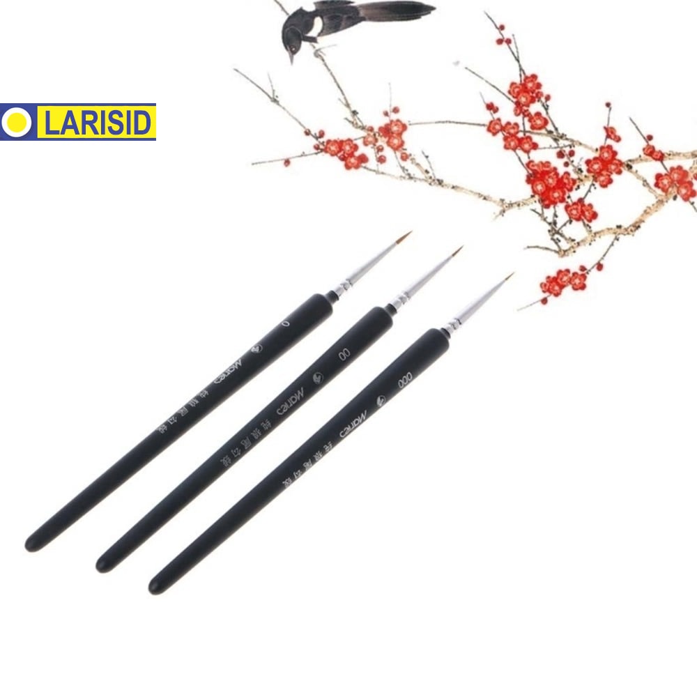 

3Pcs Kuas Lukis Detail Miniatur Bahan Nilon