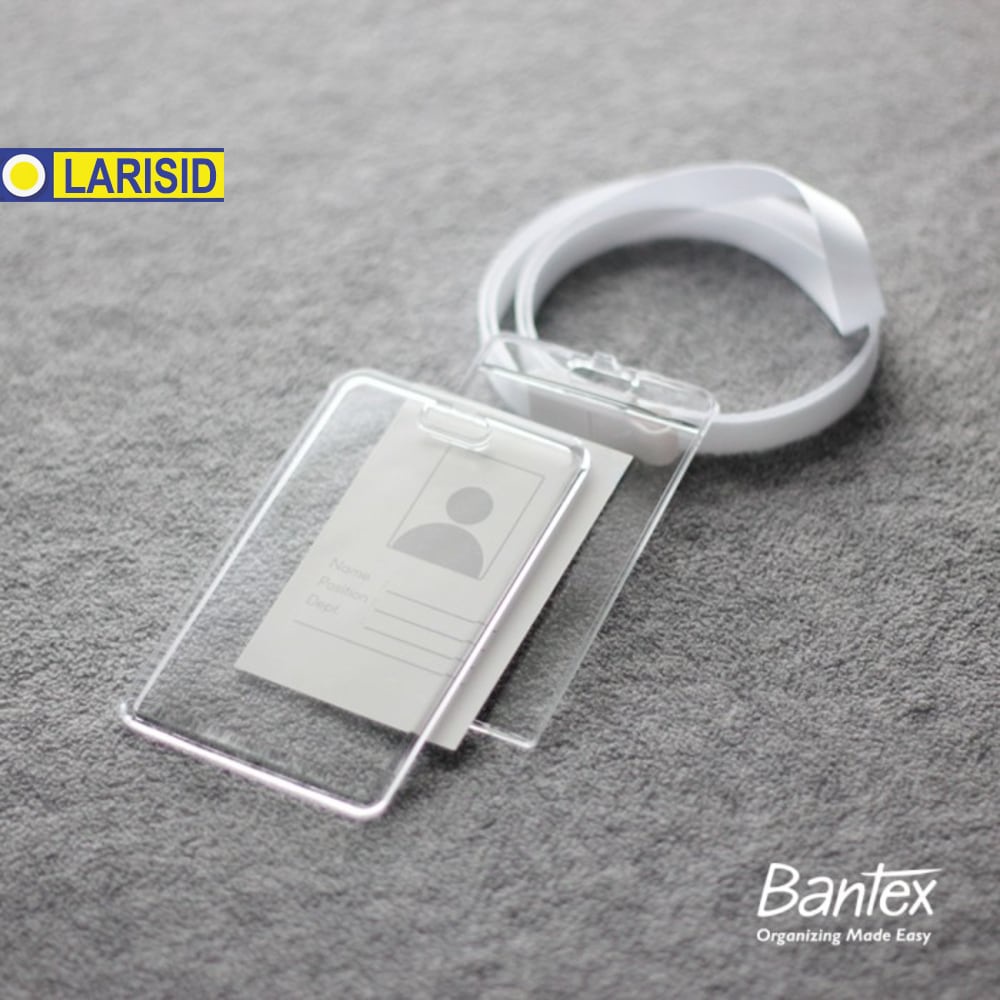 

Bantex Transparent Id Card Holder Lanyard Potrait Clear #8868
