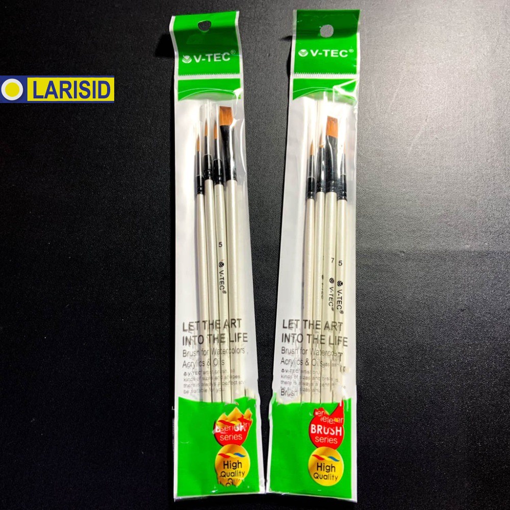 

Kuas Lukis Set A0286 Round & Flat Brush Set V-Tec (4 Brush)