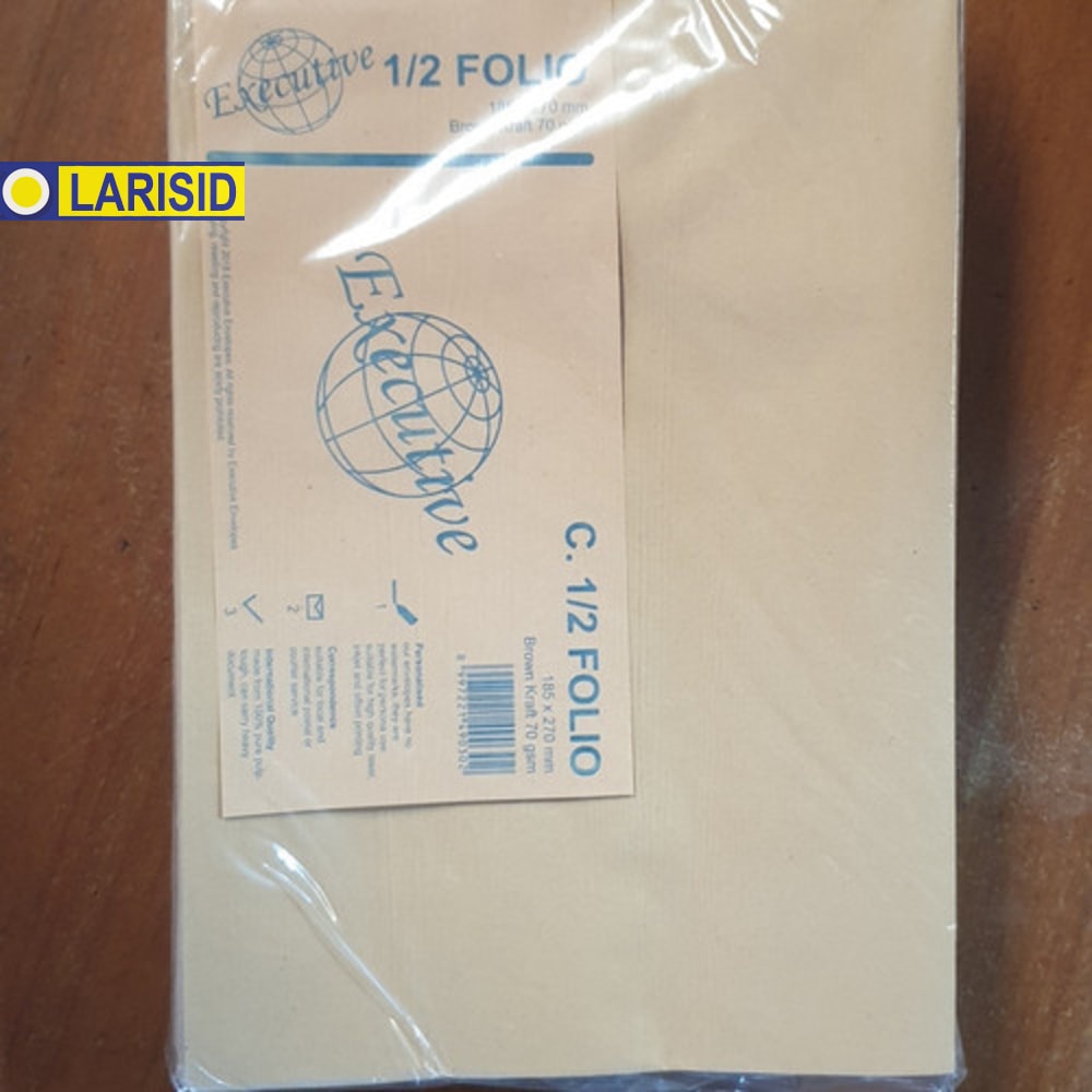 

Amplop Coklat Polos Ukuran 1/2 Folio C Tanpa Lem Merk Executive