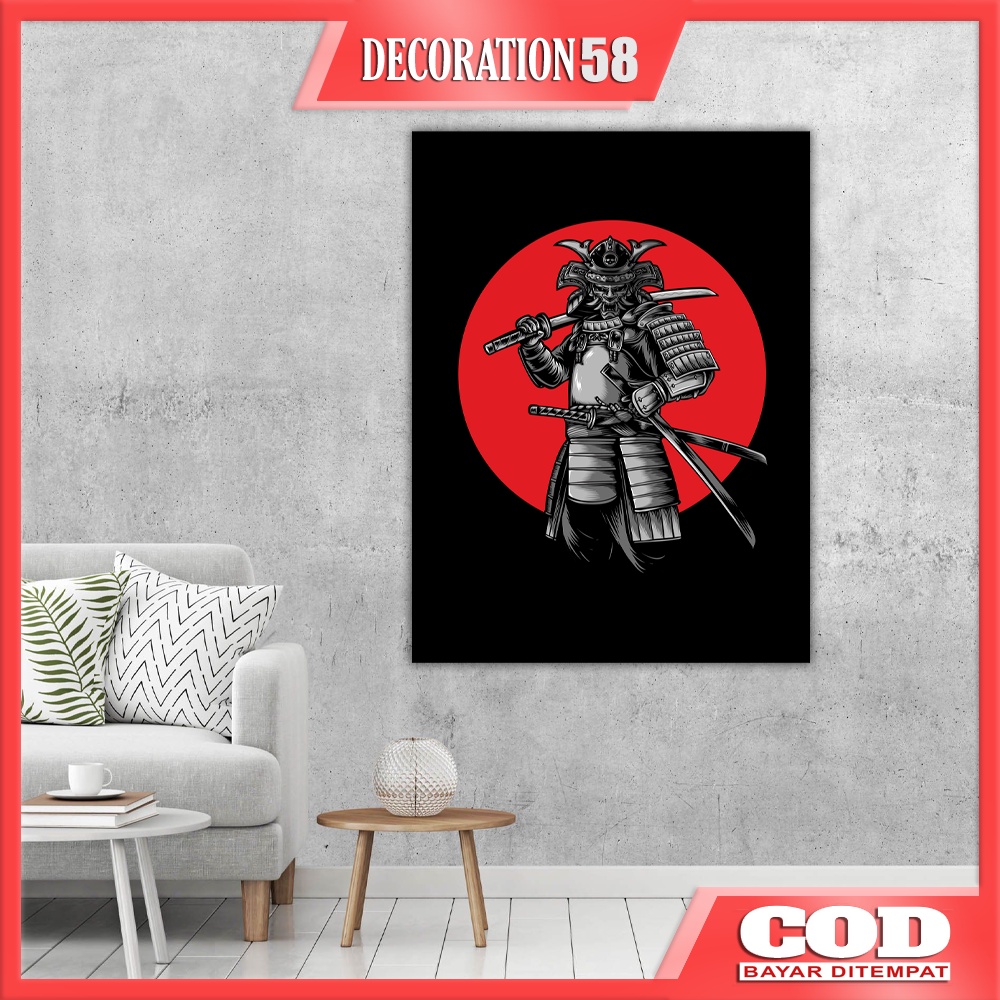 Wall Decor Dekorasi Hiasan Pajangan Dinding Rumah Kamar Tidur Poster Kayu Motif  Cultur Japan Samura