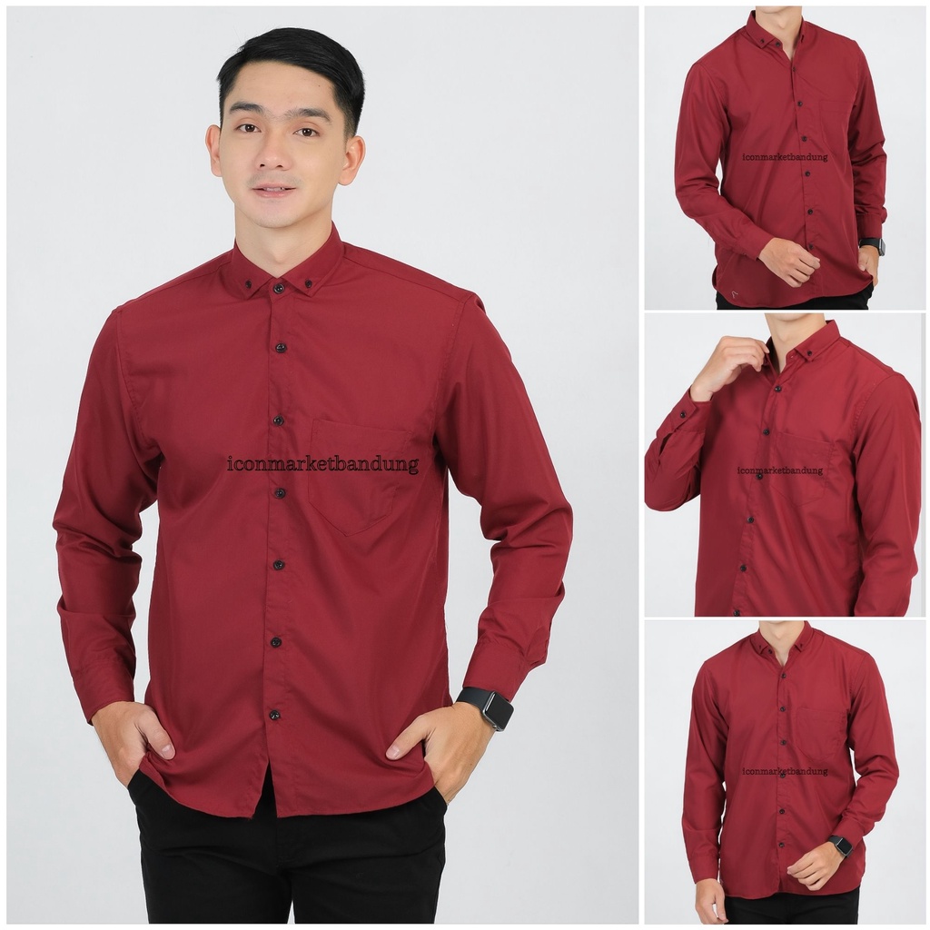 KEMEJA PRIA HITAM POLOS LENGAN PANJANG SIZE M L XL XXL / BAJU KEMEJA PRIA DISTRO BAHAN KATUN OXFORD POPLYN ORIGINAL