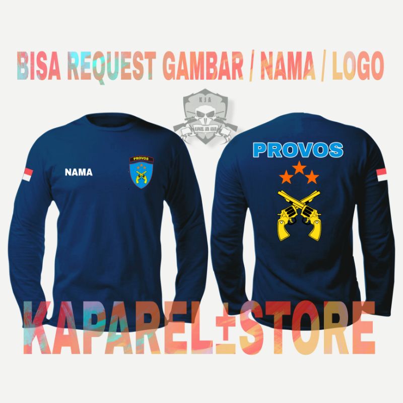 Kaos Logo Provos Terbaru / Baju Provos Polisi / Atasan PROVOS Lengan Panjang Kaos Polisi / Polri