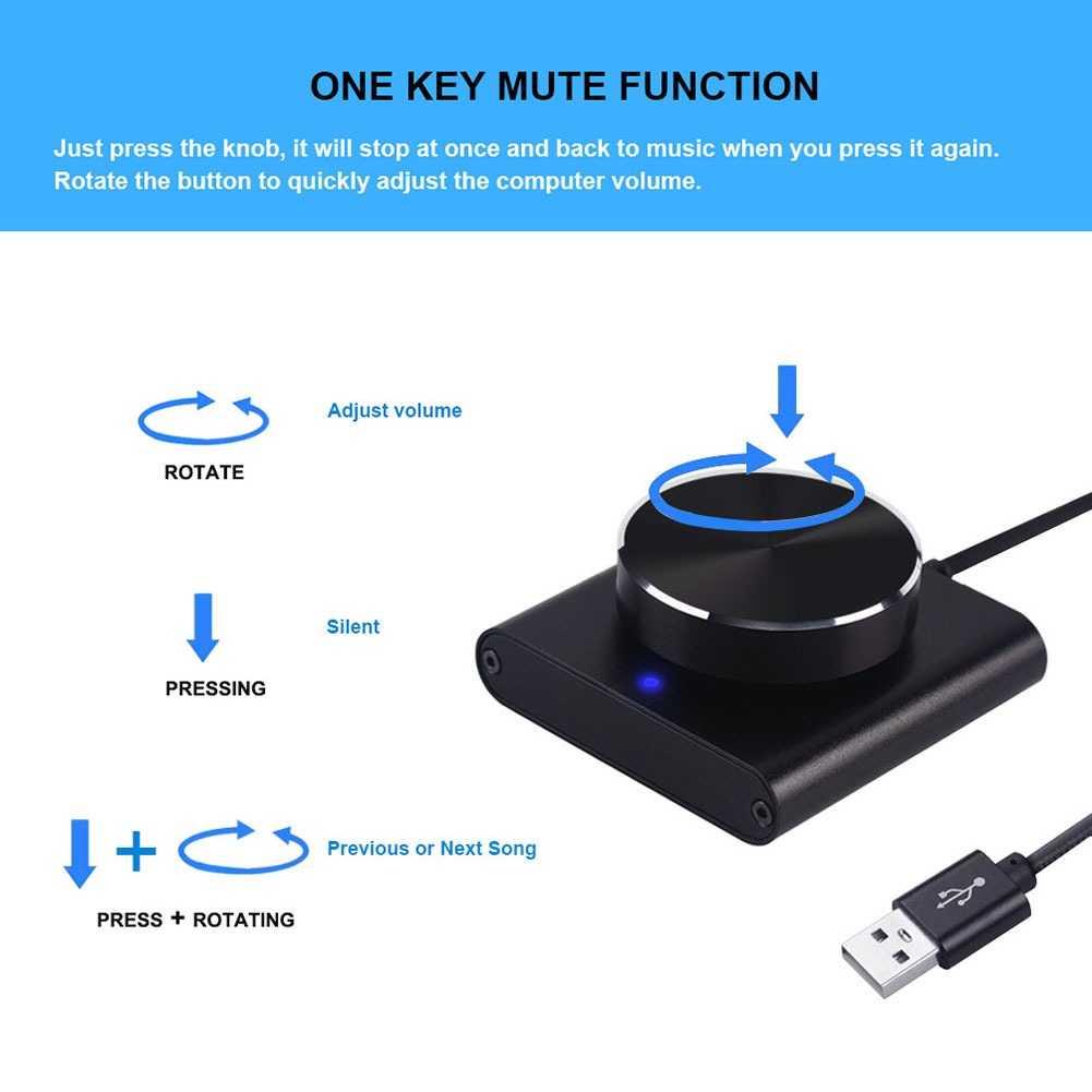 Pengatur Suara Komputer Volume Controller Speaker USB Plug - ALY61 - Black