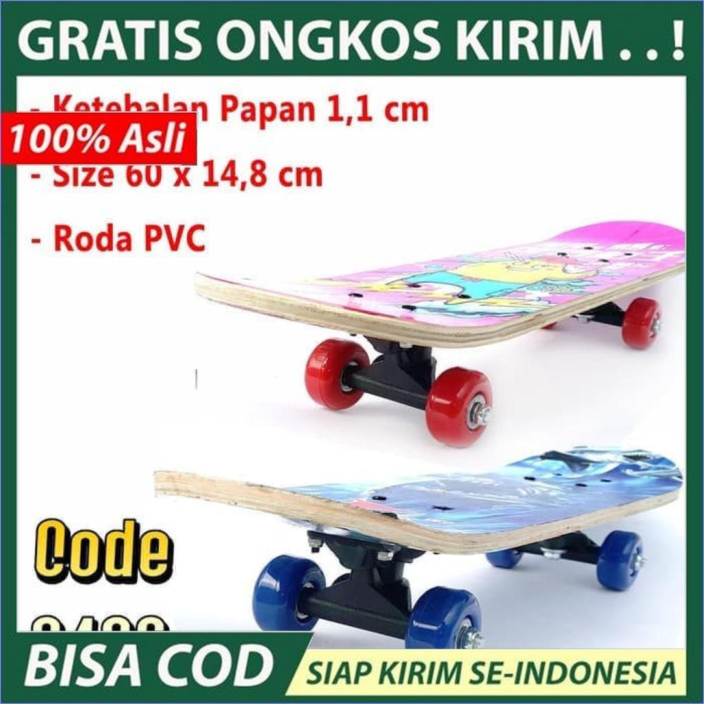 Mainan Skateboard Full Set Anak2 Kids Kayu Canada Papan Roda PVC 2406