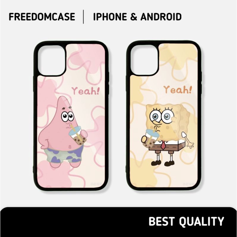 Case Hp Spongebob Patrick Cute For Iphone / Android Softcase Hardcase Casing Hp Kartun Couple Besti 