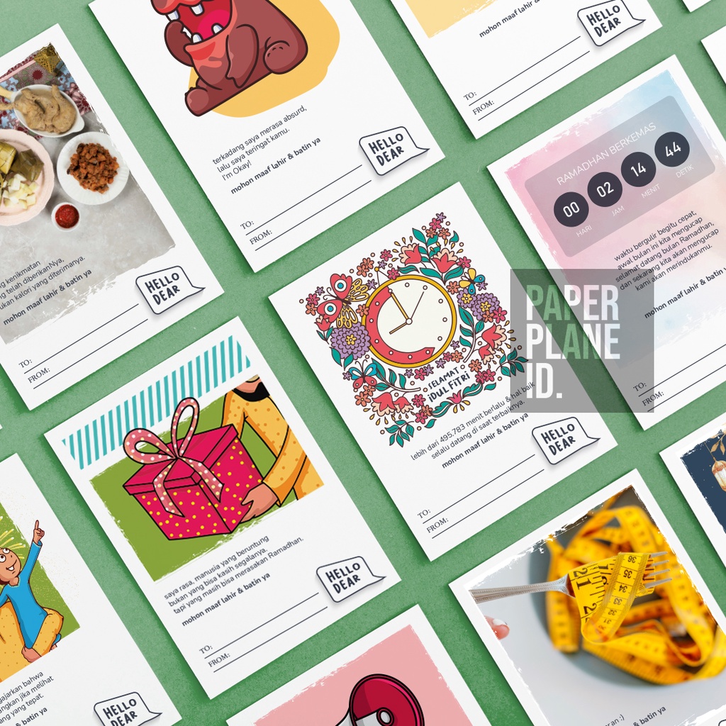 Kartu ucapan Idul Fitri Lebaran Tebal hampers parcel simple keren lucu