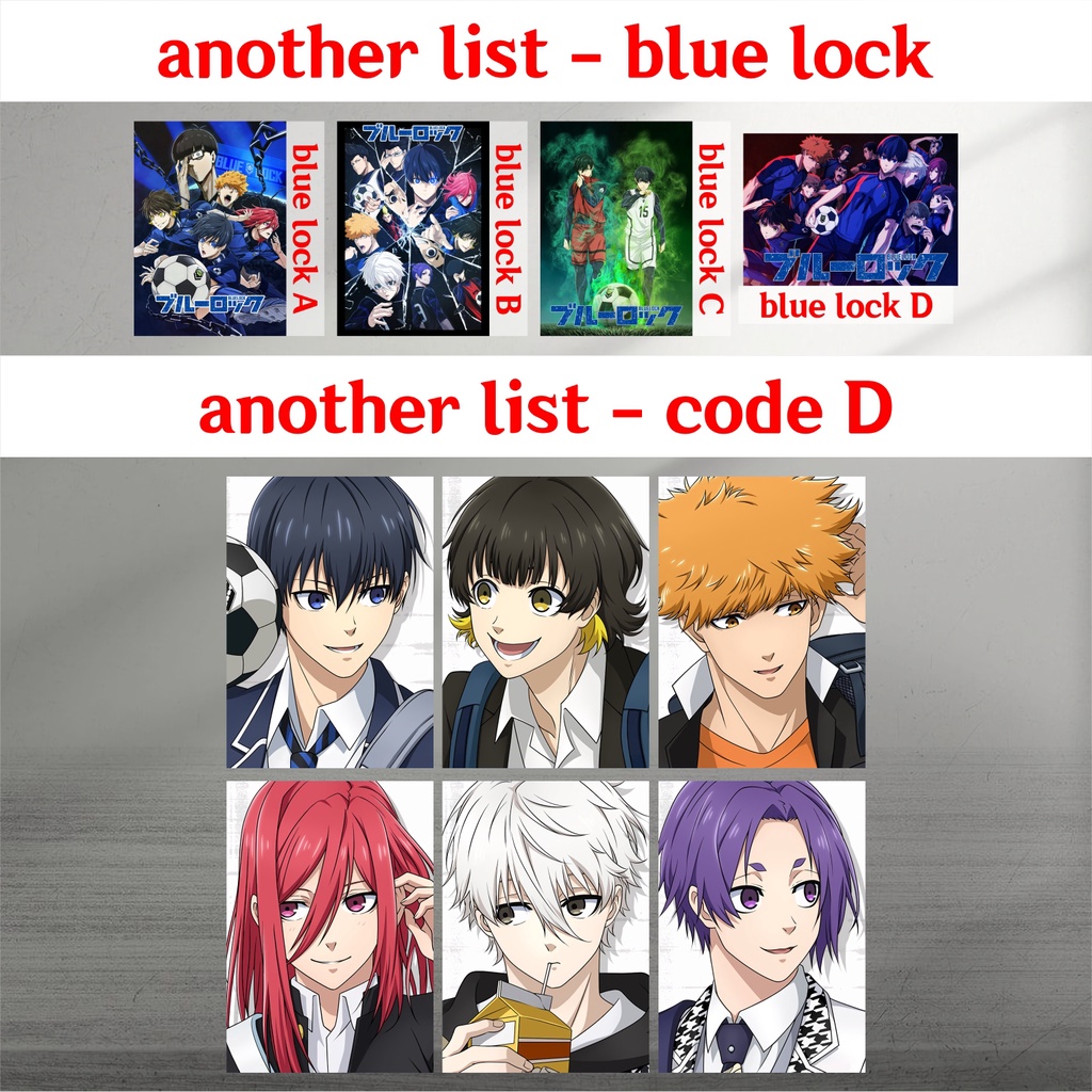 Koleksi Poster A4 Anime Blue Lock B - Isagi Bachira Chigiri Barou Nagi Reo Rin