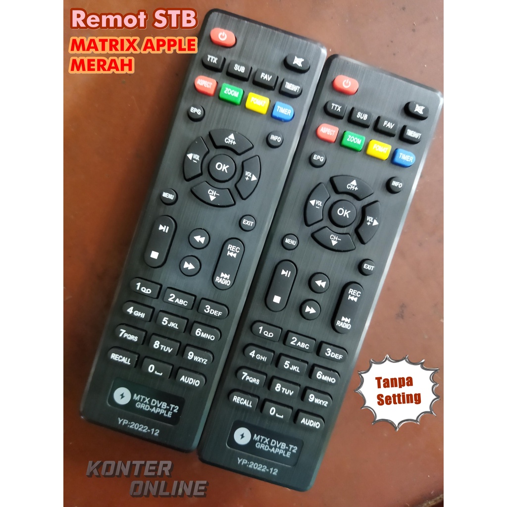 Remot STB MATRIX APPLE MERAH Tanpa Setting