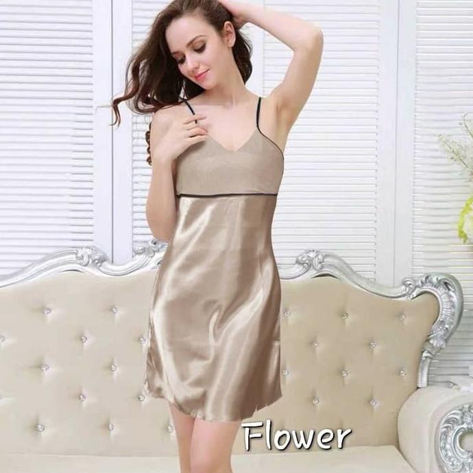 baju tidur sexy wanita satin polos / import |gat
