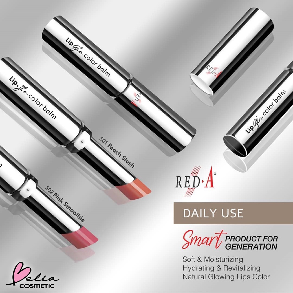 ❤ BELIA ❤ Red-A Lip Glo Color Balm 3 in 1 - LIPBALM, LIPGLOSS &amp; LIPSTICK | Super moisturize | Healthy look | Sheer Color | BPOM