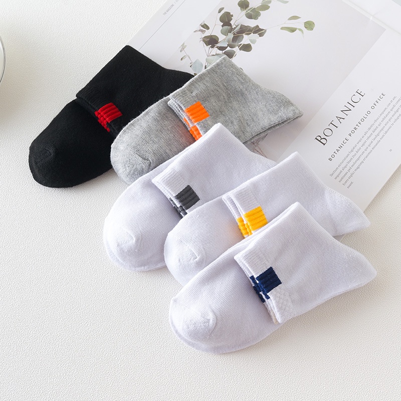 MMM Kaos Kaki Unisex Motif 1 Garis 6612 Kaos Kaki Olahraga Semata Kaki Pria Wanita Kekinian Import