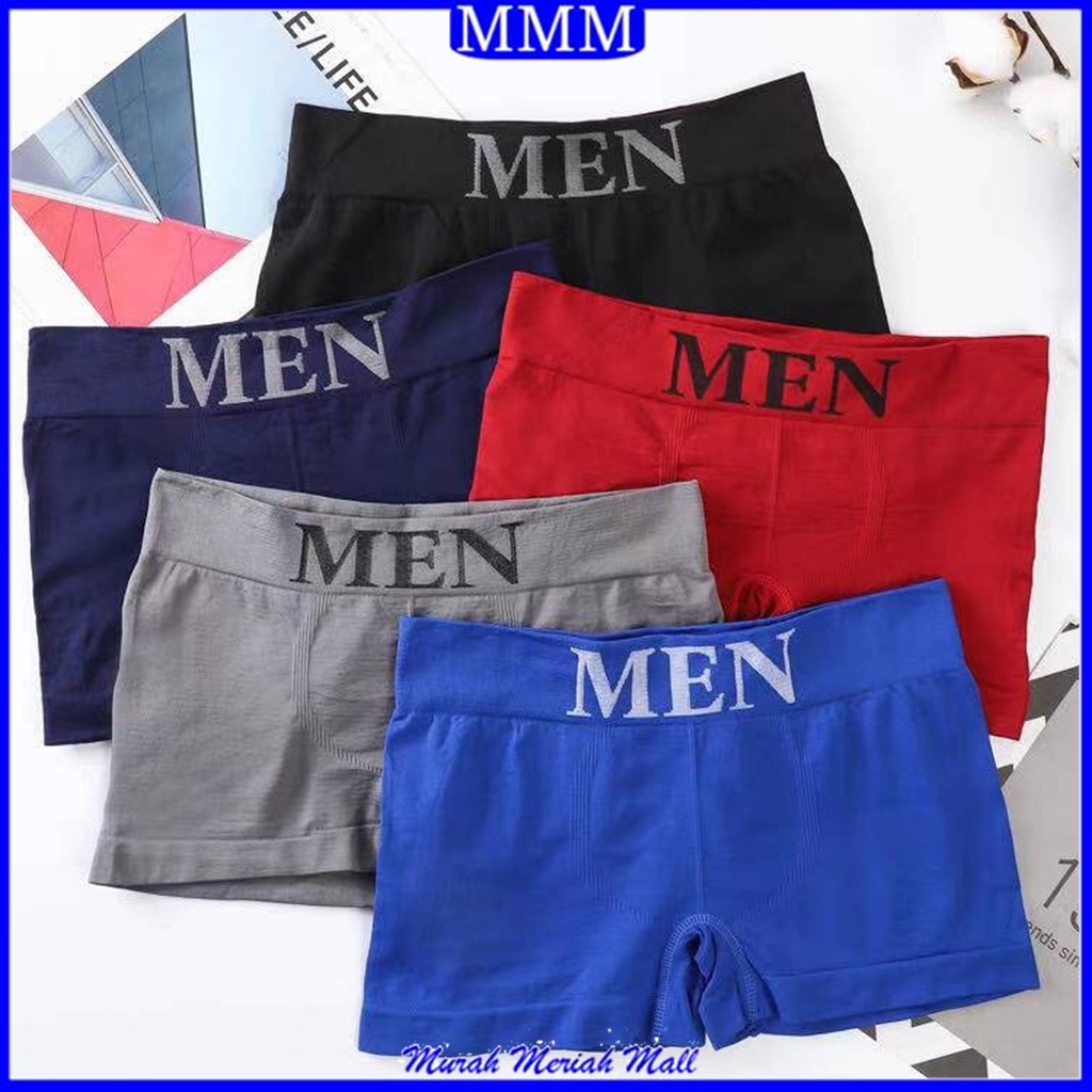 MMM Boxer Celana Pria 6711 Kolor Pendek Polos Cowok Underwear Man Daleman Sempak Import Murah