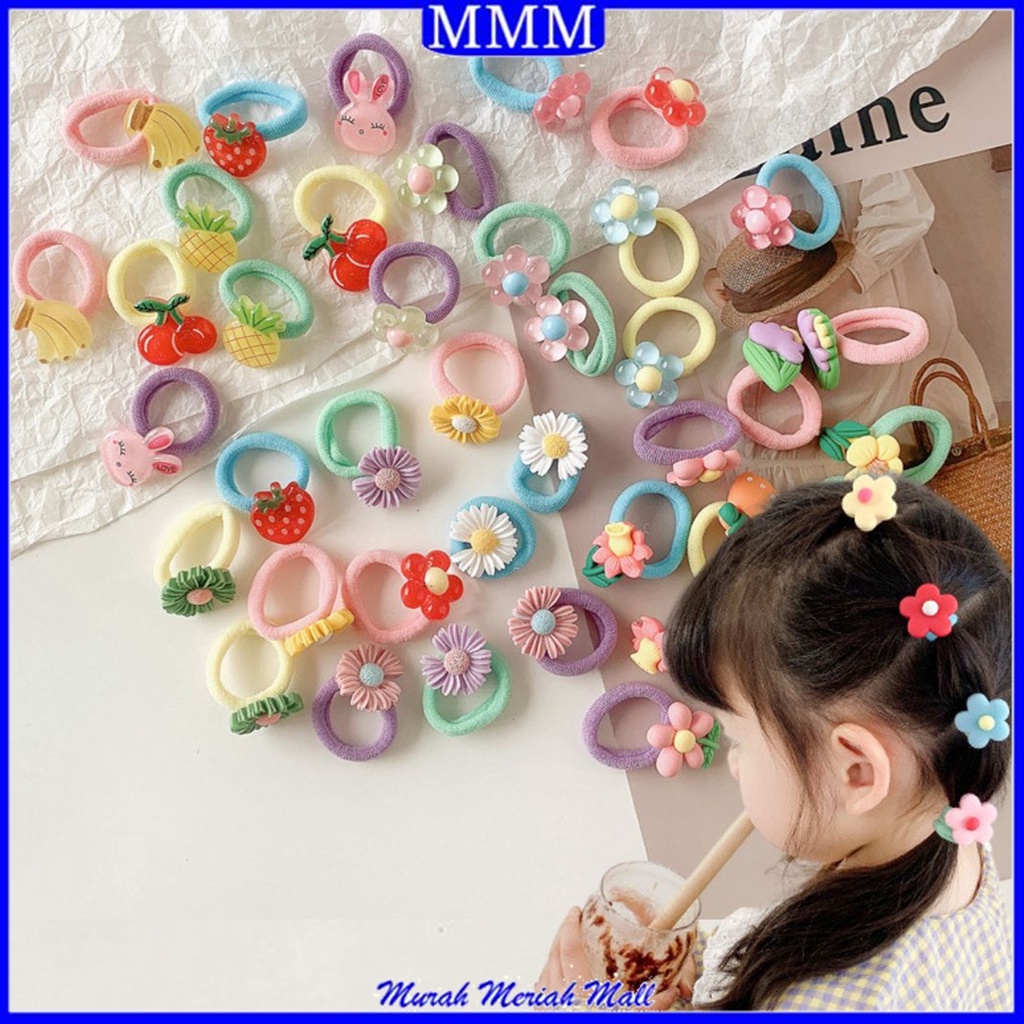 MMM Ikat Rambut Anak Perempuan Cute 10 in 1 Kunciran Rambut Fashion Karakter Bunga Hewan Gaya Korea Kids Lucu Aksesoris Rambut 10in1 Import Murah
