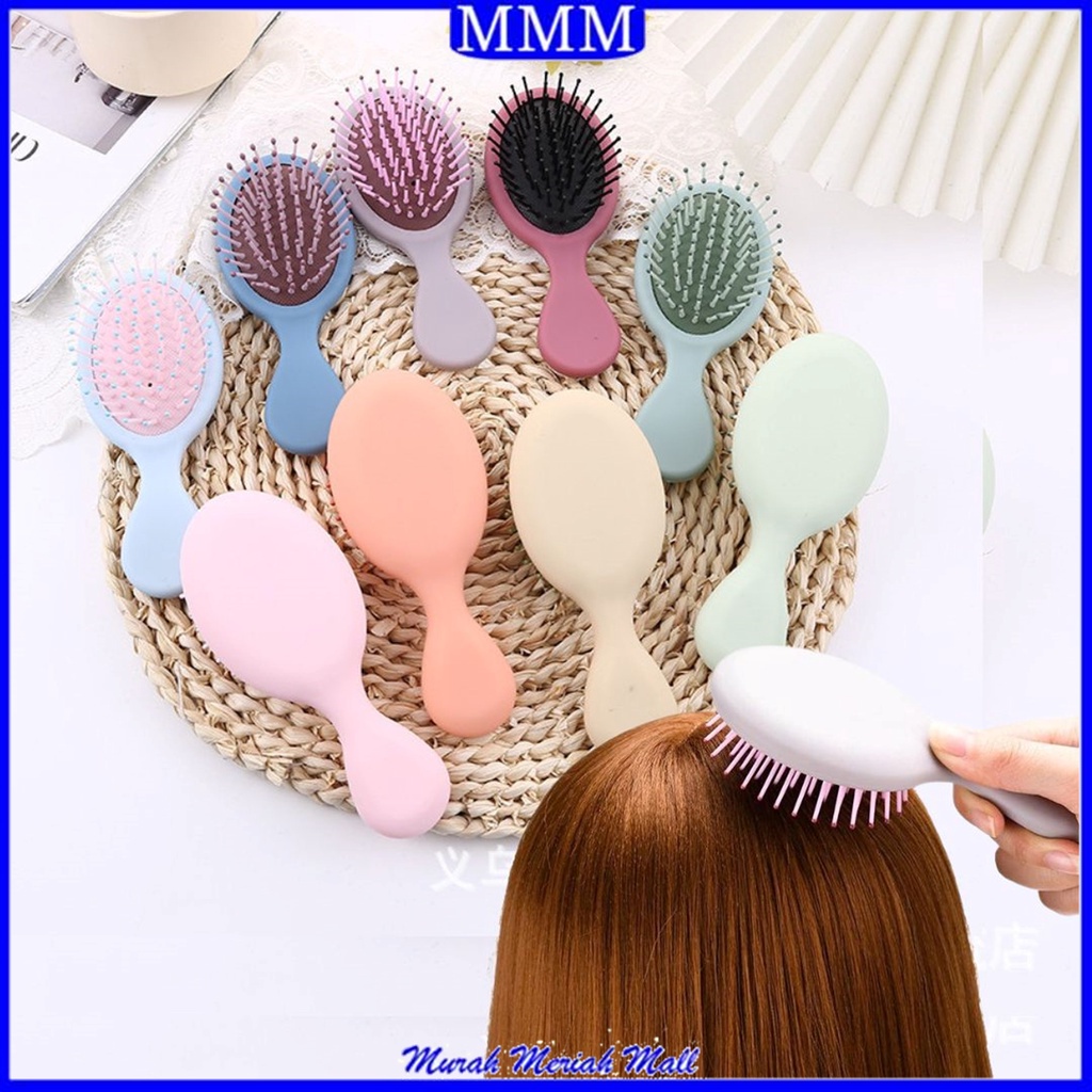 MMM Sisir Gagang Anak Karakter Bentuk Oval Anti Kusut Warna Pastel Bahan Silikon Murah