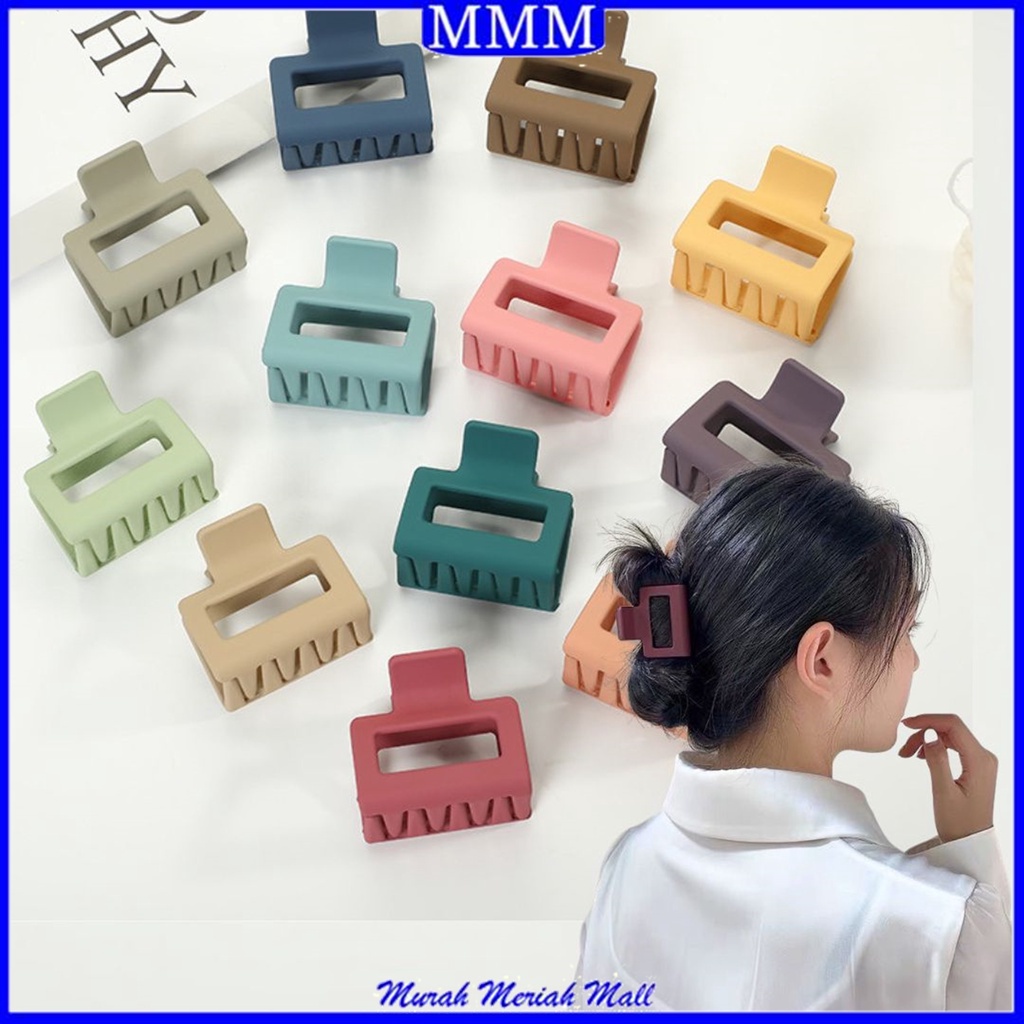 MMM Jepitan Rambut Model Korean Kotak 5Cm Jedai Wanita Bahan Plastik Korean Hair Claw Clip Women Fashion Geometric Hairpin Aksesoris Rambut Murah